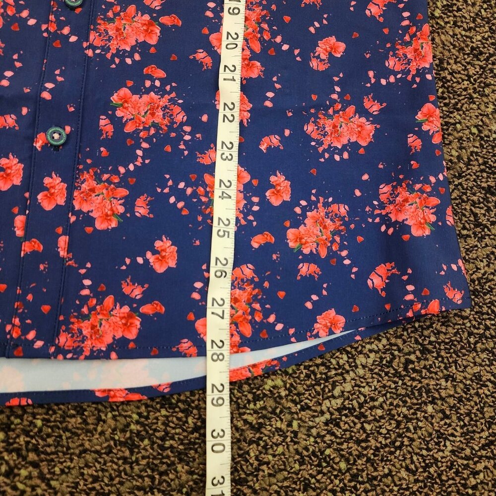 William Murray Floral Button Up Men Size Small Performance Short Sleeve Stretch - Picture 5 of 8